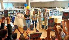 Stefanie Kreitmair (GGS), Stephanie Heidt (Stadtbibliothek), Brunhilde Weber, Eckart Dörr (RC Euskirchen-Burgfey)